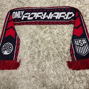 US Soccer bi-lingual 'Only Forward' 60” Scarf by Ruffneck, EUC